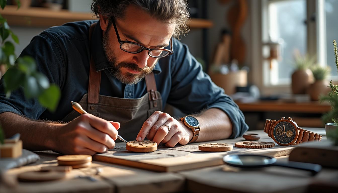 découvrez notre montre en bois fabriquée en france, alliant élégance et respect de l'environnement. faites le choix éco-responsable avec un accessoire unique qui reflète votre style tout en préservant la planète.
