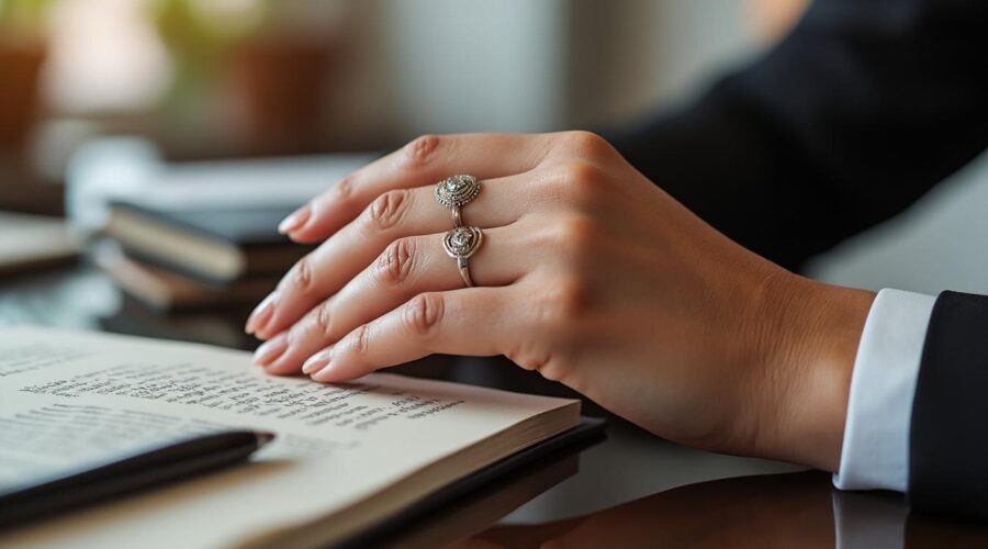 découvrez comment incorporer subtilement des bagues de phalange dans un style professionnel élégant et discret, pour allier modernité et sophistication au bureau.