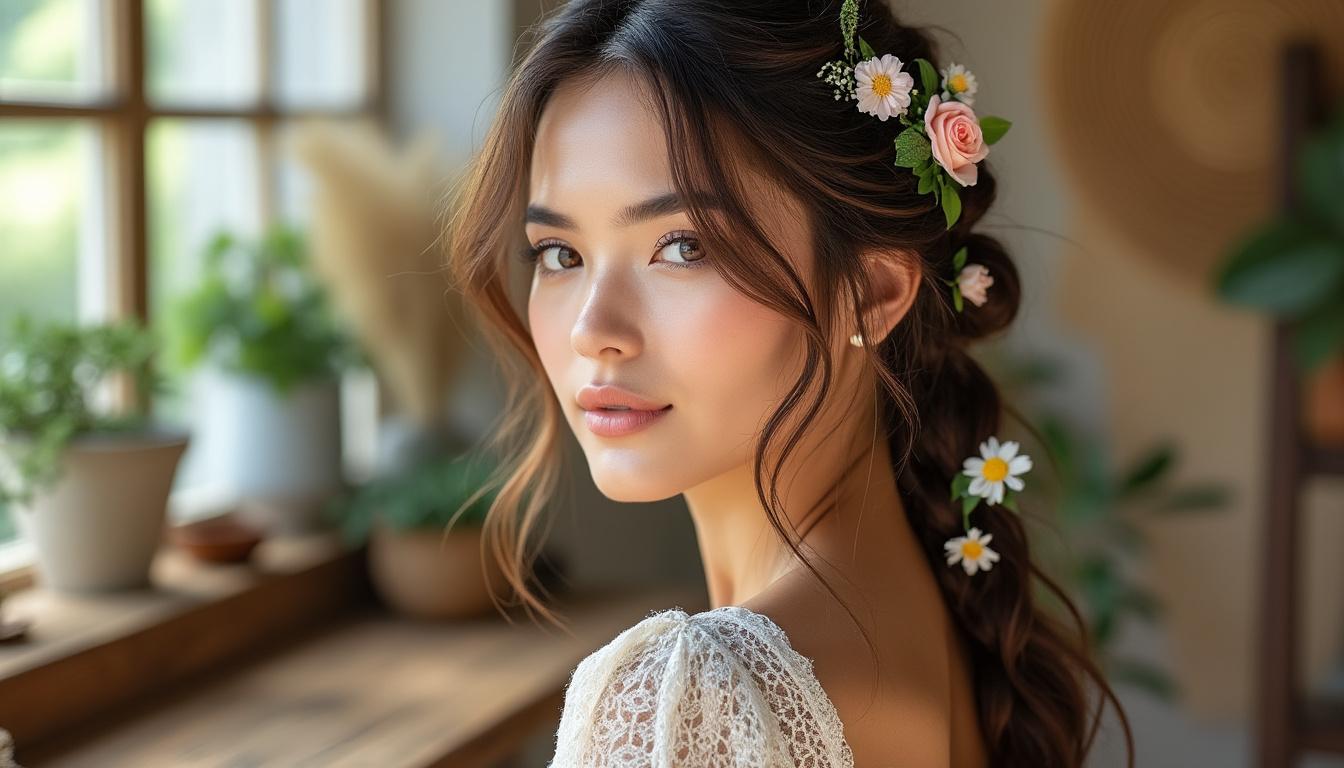 découvrez comment sublimer votre coiffure bohème avec des épingles florales grâce à nos conseils pratiques et tendances pour un look naturel et élégant.