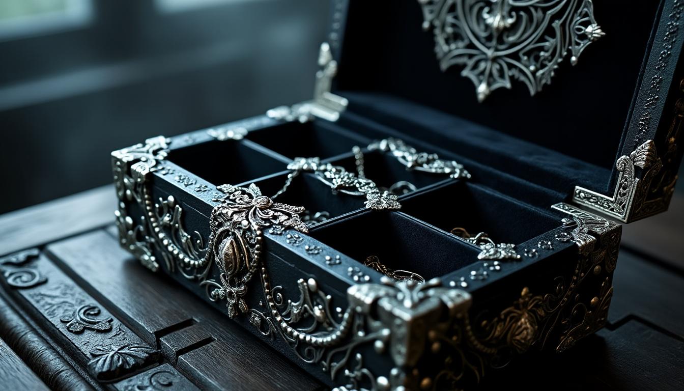 découvrez les boîtes à bijoux gothiques alliant fonctionnalité et esthétique sombre, parfaites pour ranger vos trésors avec style et élégance mystérieuse.
