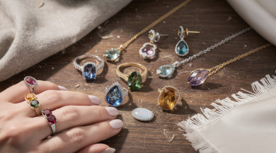 découvrez nos astuces pour harmoniser formes, tailles et couleurs dans vos bijoux multigemmes et créer un style unique et équilibré.