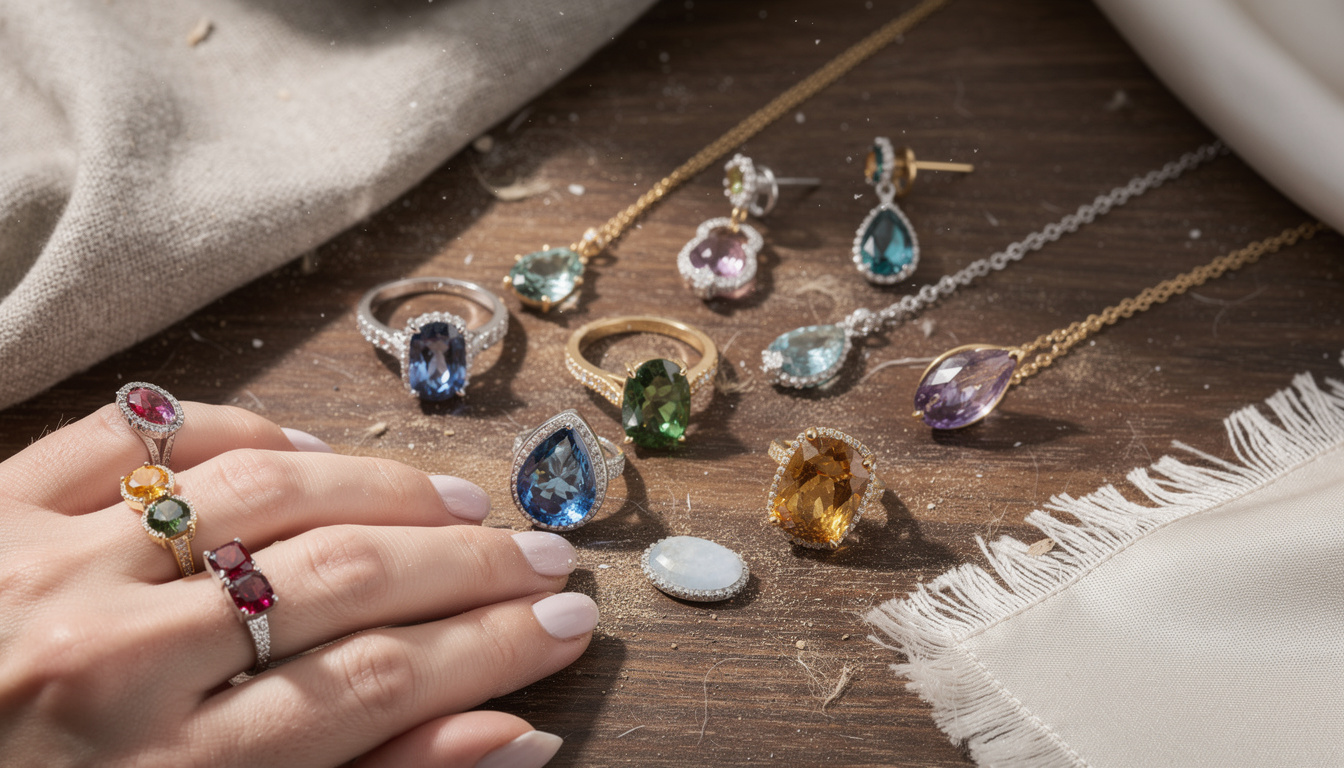 découvrez nos astuces pour harmoniser formes, tailles et couleurs dans vos bijoux multigemmes et créer un style unique et équilibré.