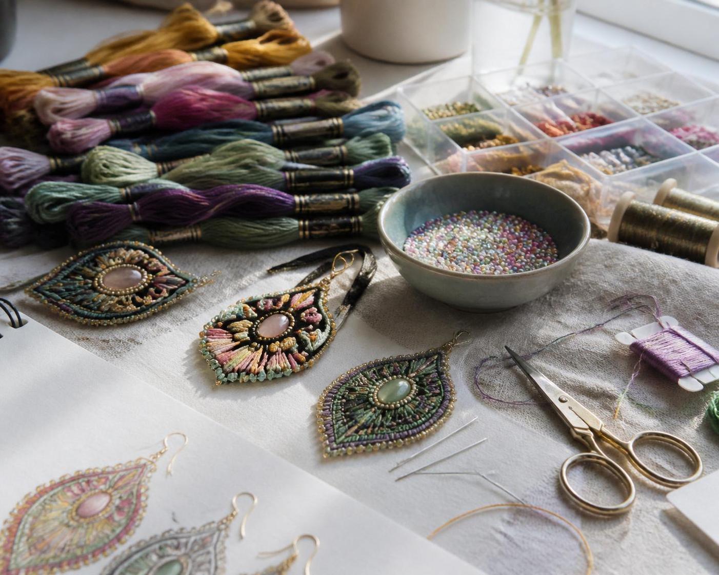 découvrez les techniques de base pour créer des bijoux brodés chez vous, parfait pour débuter et laisser libre cours à votre créativité artisanale.
