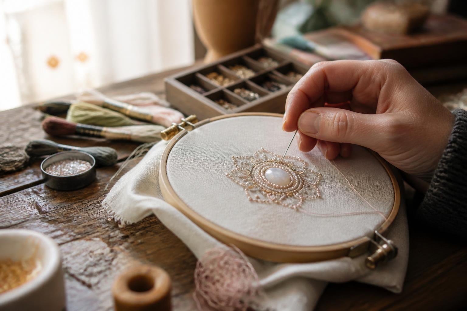 découvrez les techniques de base pour débuter la création de bijoux brodés chez vous, avec des conseils pratiques et faciles à suivre.