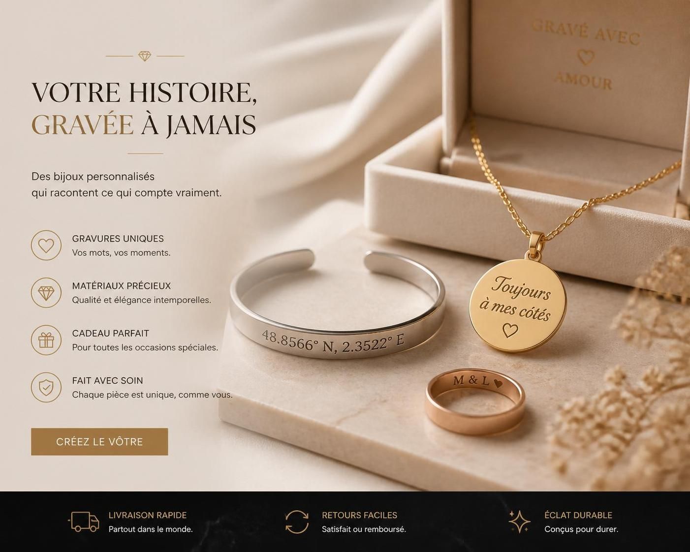 découvrez bijoux come, où l'art de la personnalisation de bijoux se met à votre portée pour créer des pièces uniques qui reflètent votre style et votre personnalité.