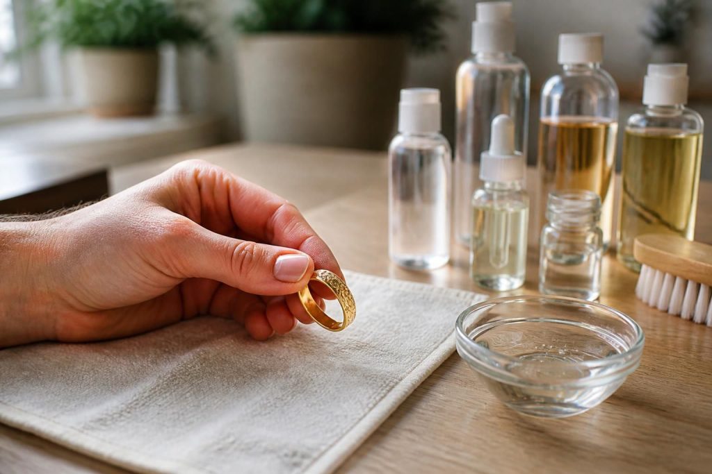 découvrez comment sélectionner les produits idéaux pour nettoyer efficacement et en toute sécurité vos bijoux en plaqué or, afin de préserver leur éclat et leur qualité.